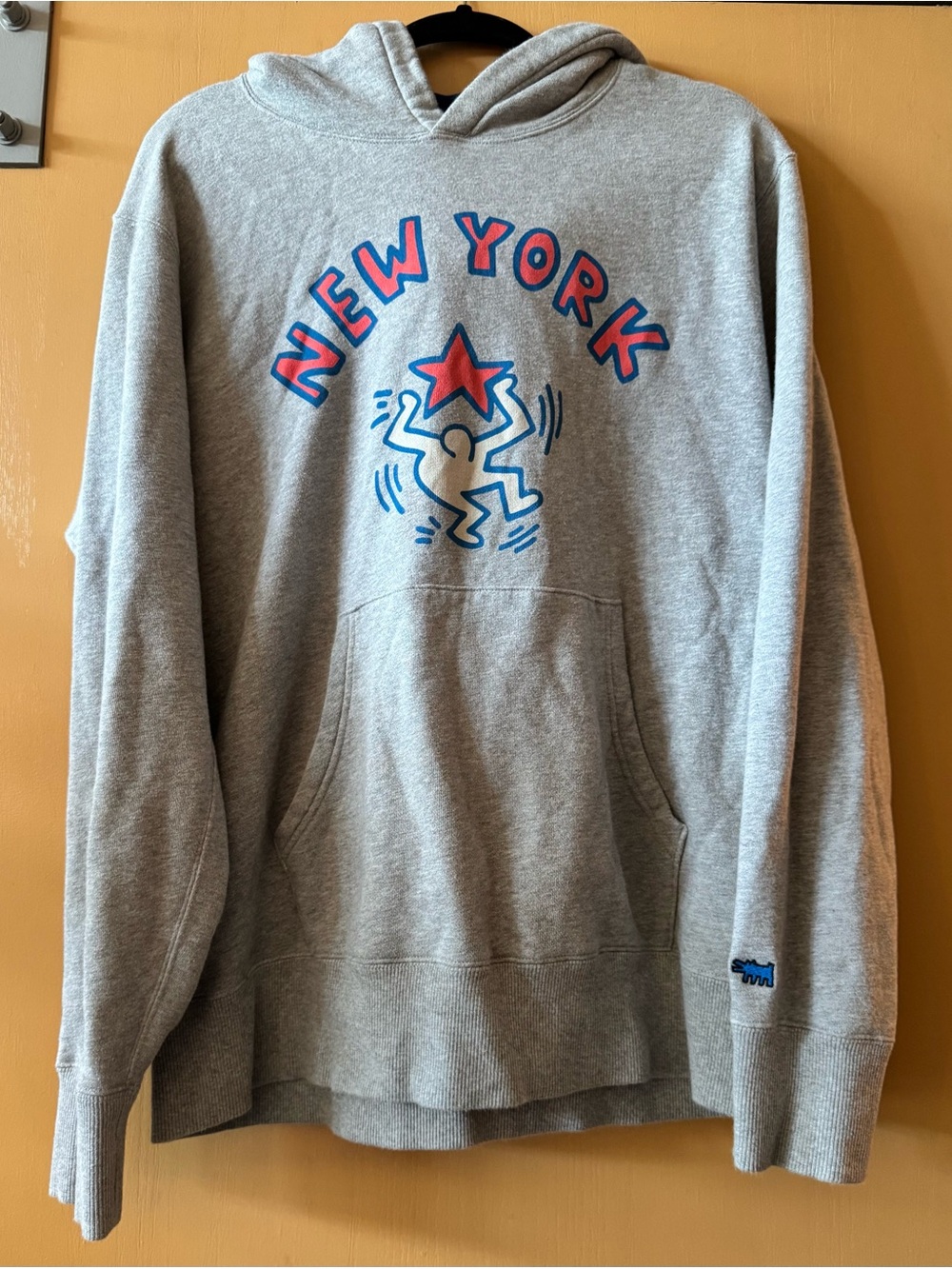 Keith Haring New York City Sprz X Uniqlo L Heavy Cotton Gray Sweatshirt Hoodie